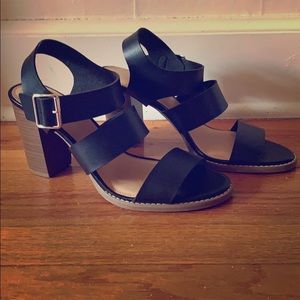 Black and brown heels